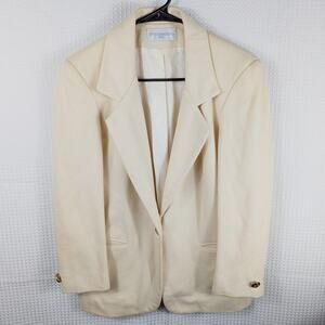 Petite Sophisticate & Co Size 6 Cream Blazer Women’s 80s Vintage Wool Jacket
